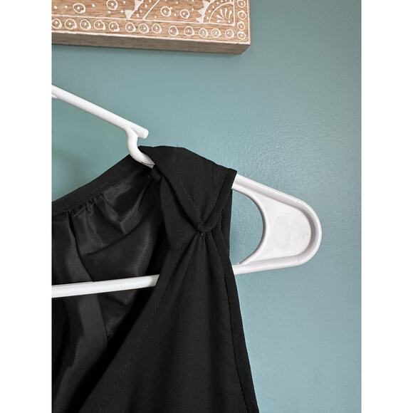 Vintage 1950s Little Black Dress Silk Sleeveless VTG Sizing - Picture 5 of 6